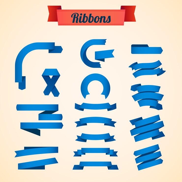 Vector Gratis set pita biru