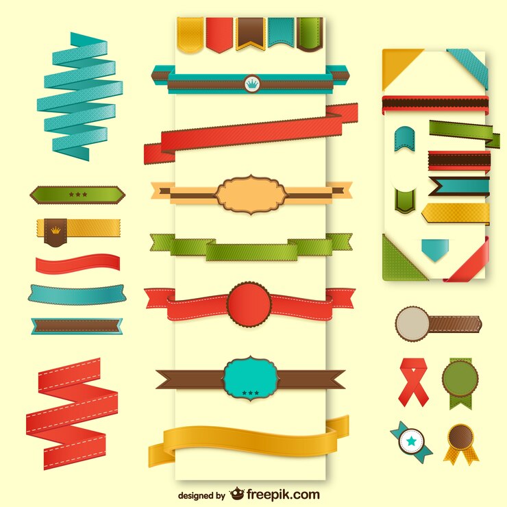 Vector Gratis set pita elemen web