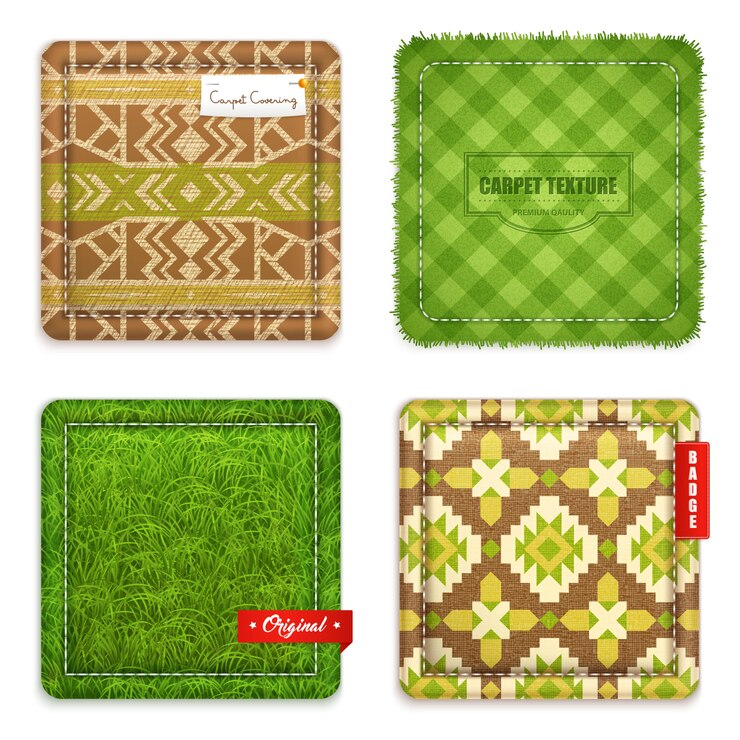 Vector Gratis set pola tekstur karpet realistis
