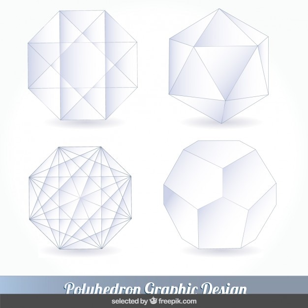 Vector Gratis set polihidron putih