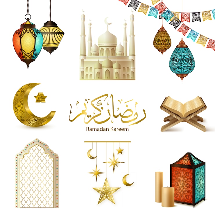 Vector Gratis set realistis ramadan kareem
