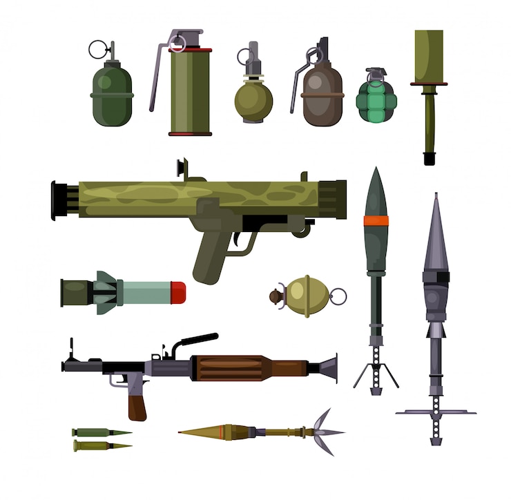 Vector Gratis set senjata militer