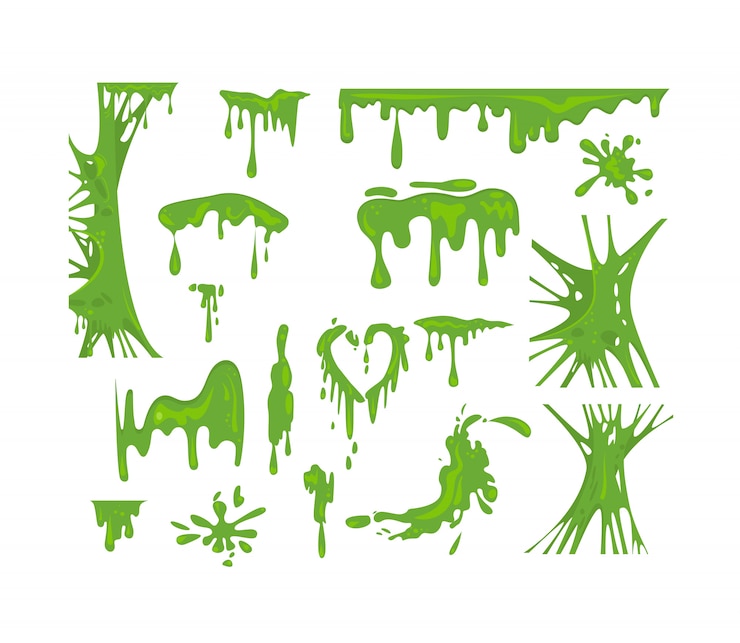 Vector Gratis set slime hijau
