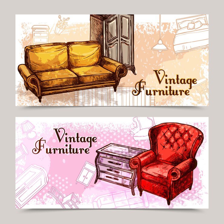 Vector Gratis set spanduk furnitur