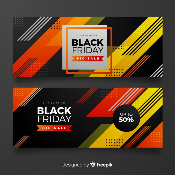 Vector Gratis set spanduk gradien black friday