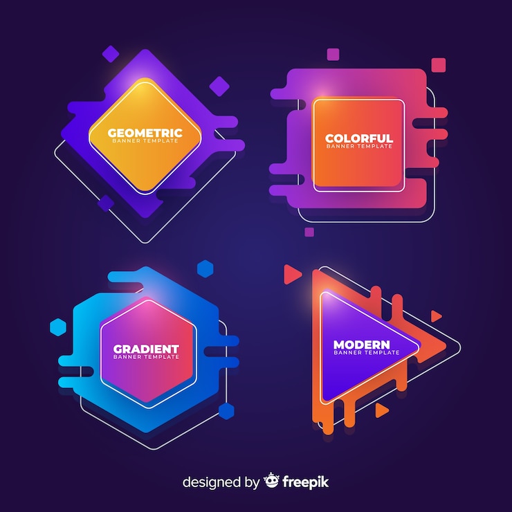 Vector Gratis set spanduk gradien dan modern
