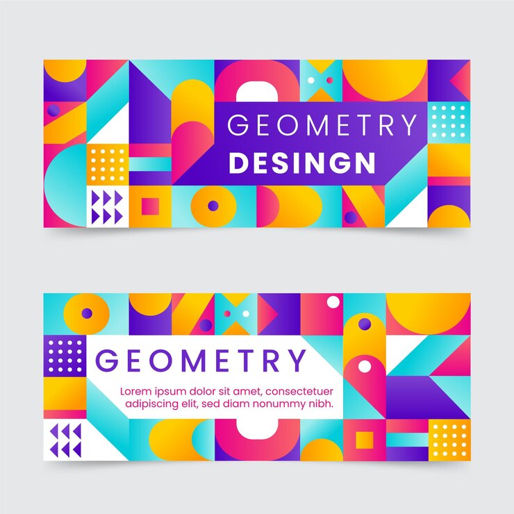 Vector Gratis set spanduk mosaik gradien