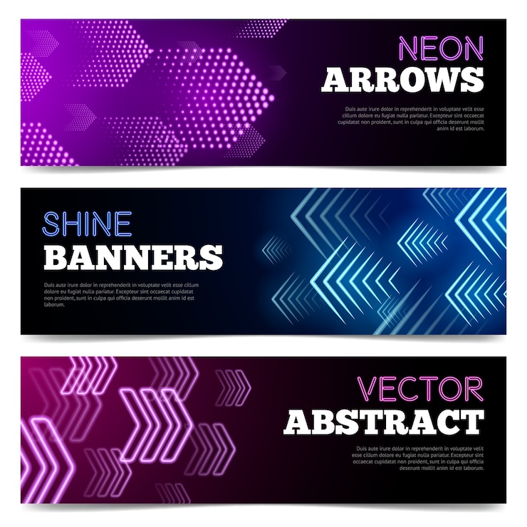 Vector Gratis set spanduk papan nama lampu