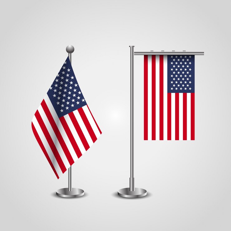 Vector Gratis set standar bendera amerika. set bendera as