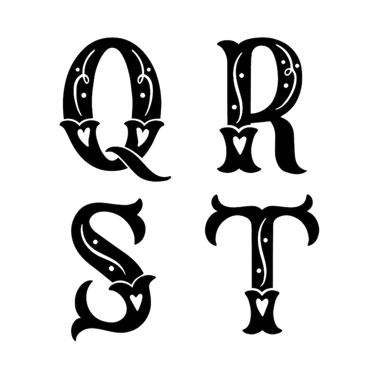 Vector Gratis set stiker huruf hitam