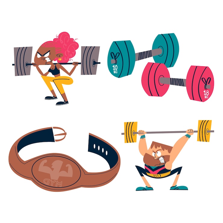 Vector Gratis set stiker latihan kartun retro