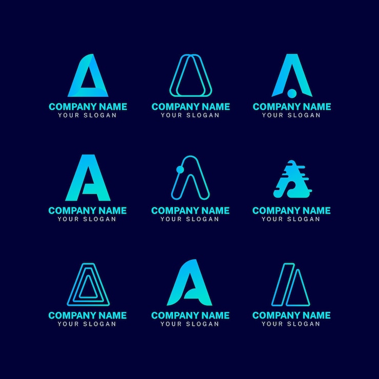 Vector Gratis set templat logo a gradien