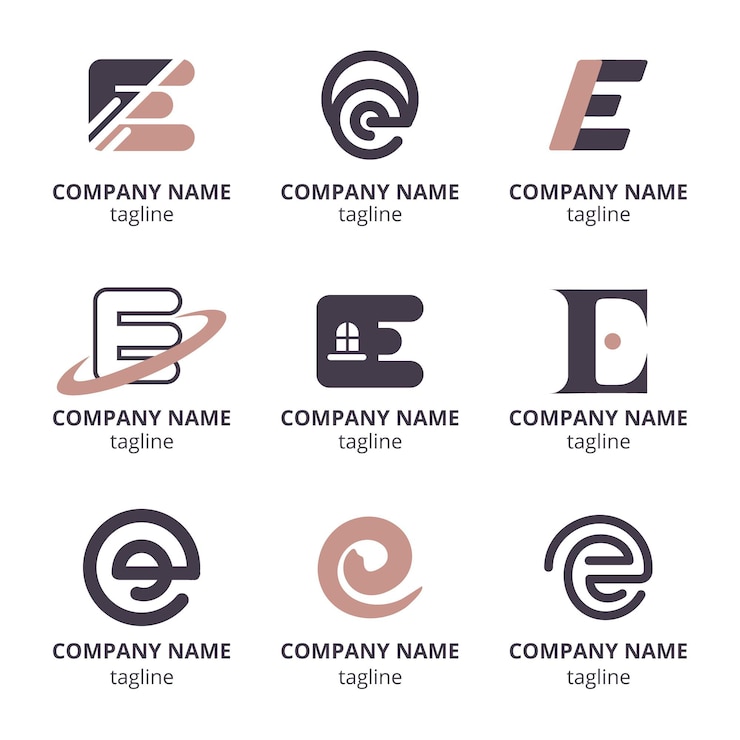 Vector Gratis set templat logo dan desain datar
