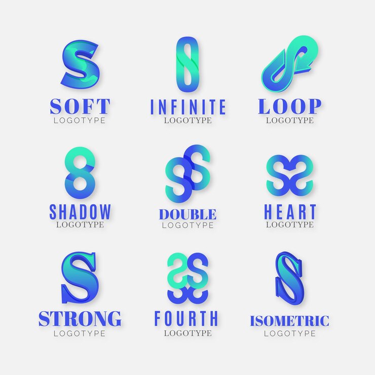 Vector Gratis set templat logo gradien