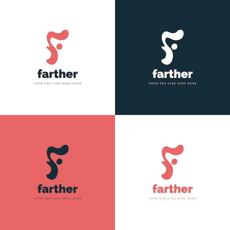 Vector Gratis set templat logo huruf f datar