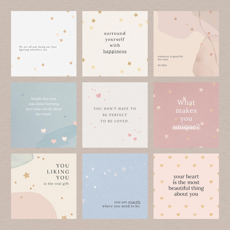 Vector Gratis set templat media sosial kutipan