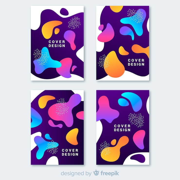 Vector Gratis set templat sampul abstrak modern