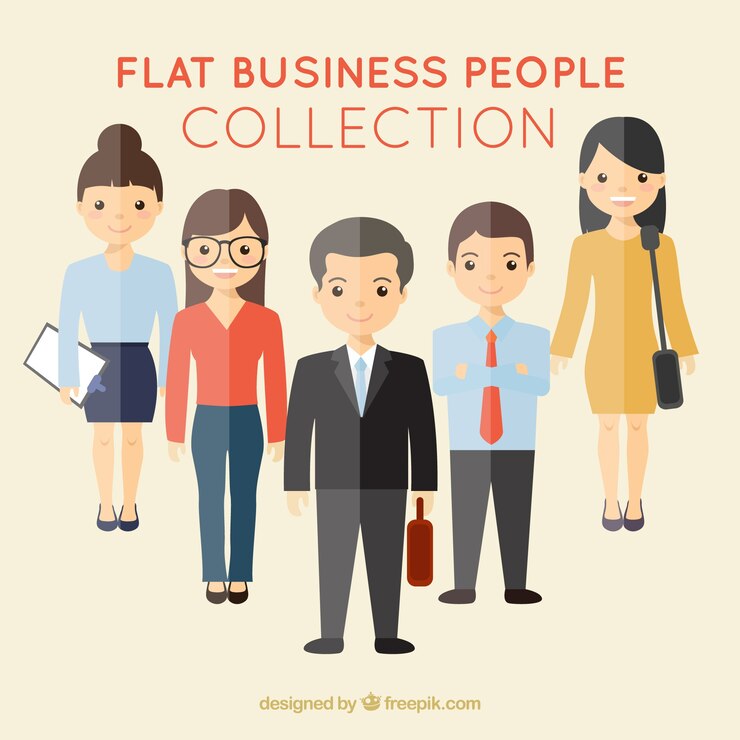 Vector Gratis set tim perusahaan dalam desain datar