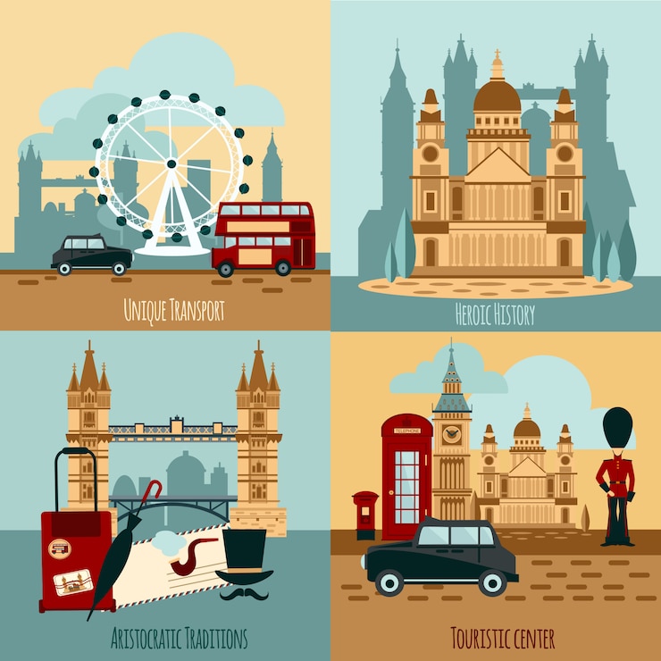 Vector Gratis set turis london