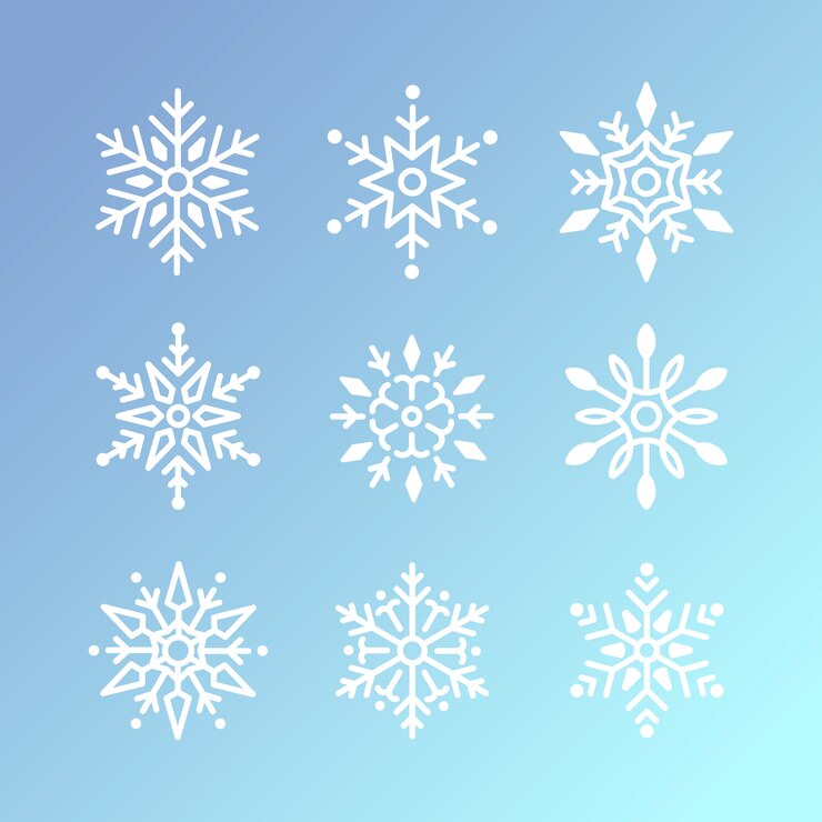 Vector Gratis set vektor desain natal kepingan salju