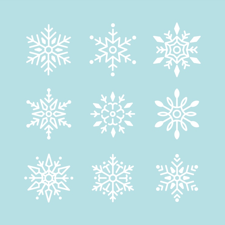 Vector Gratis set vektor desain natal kepingan salju