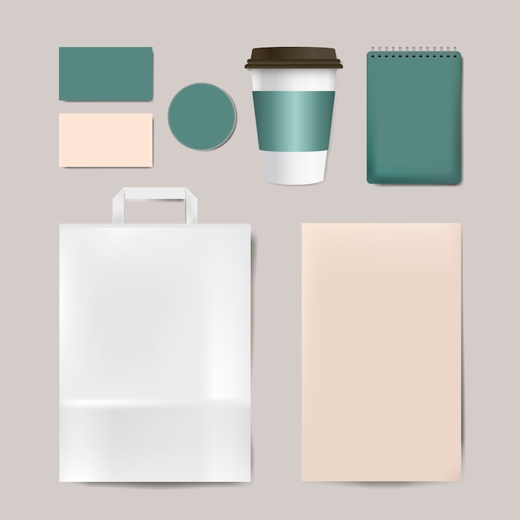 Vector Gratis set vektor maket merek kertas