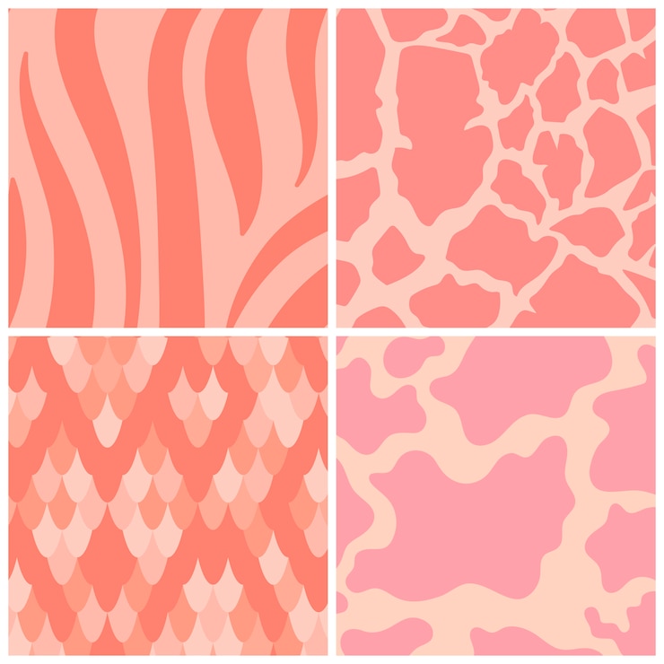 Vector Gratis set vektor pola motif hewan tanpa batas
