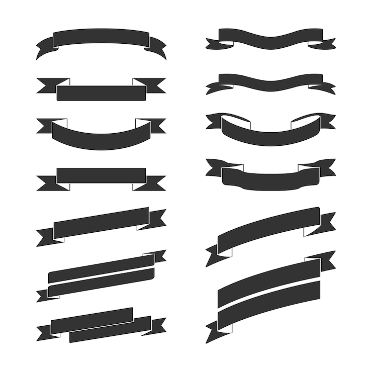 Vector Gratis set vektor spanduk hitam
