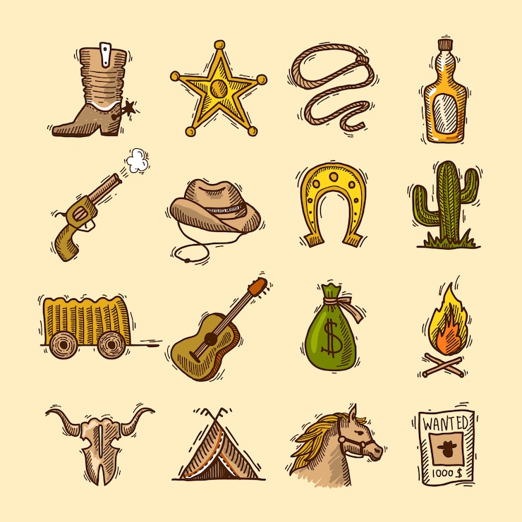 Vector Gratis set wild west