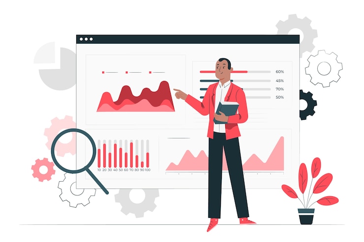Vector Gratis setup analytics concept illustration