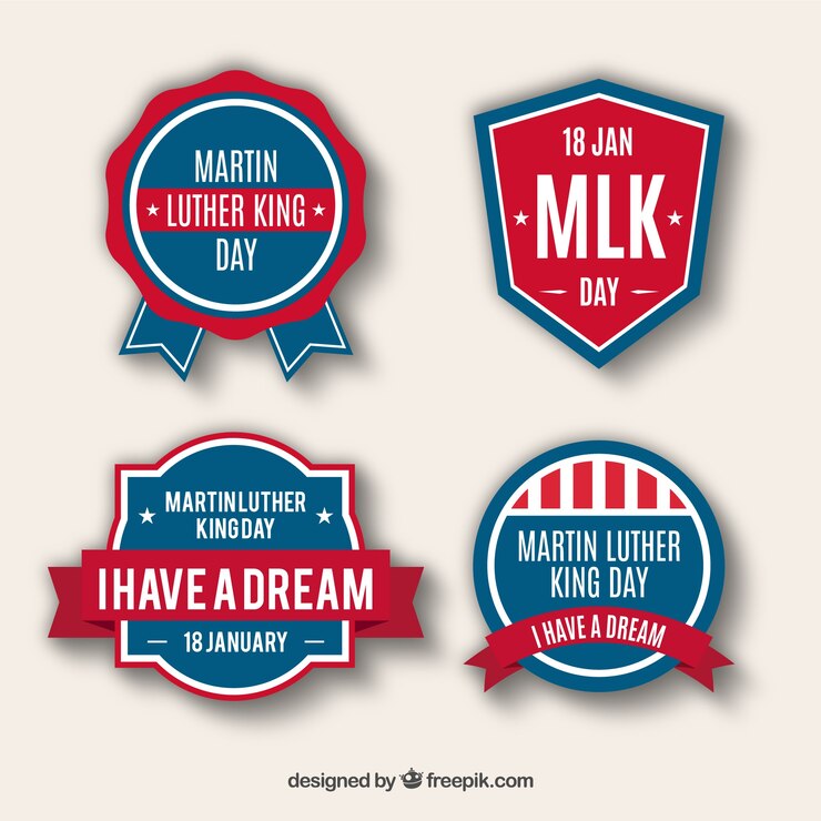 Vector Gratis several decorative stickers for martin luther king day