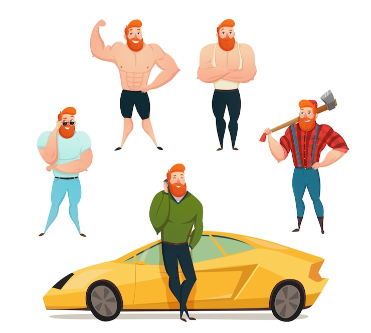 Vector Gratis sexy powerful brutal men