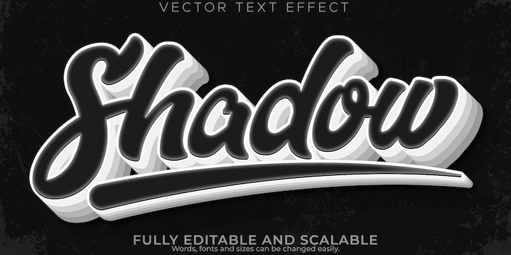 Vector Gratis shadow stylish text effect editable modern lettering typography font style