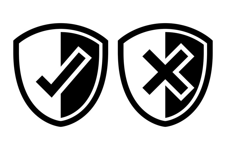Vector Gratis shield check and cross sihouette