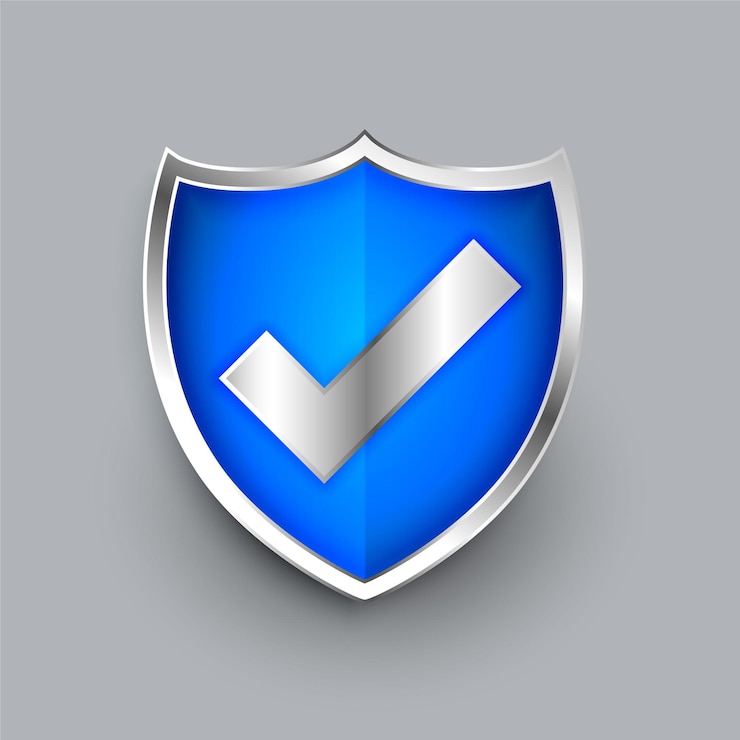 Vector Gratis shield icon with check mark symbol design