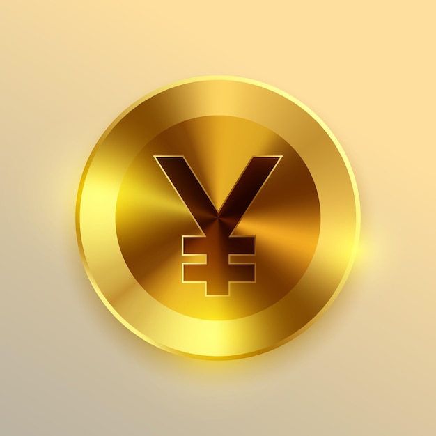 shiny and golden golden yen coin symbol design