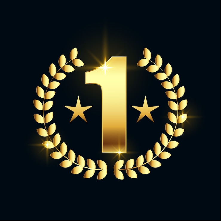Vector Gratis shiny golden number one star label design