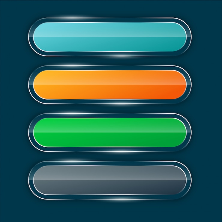 Vector Gratis shiny wide buttons set