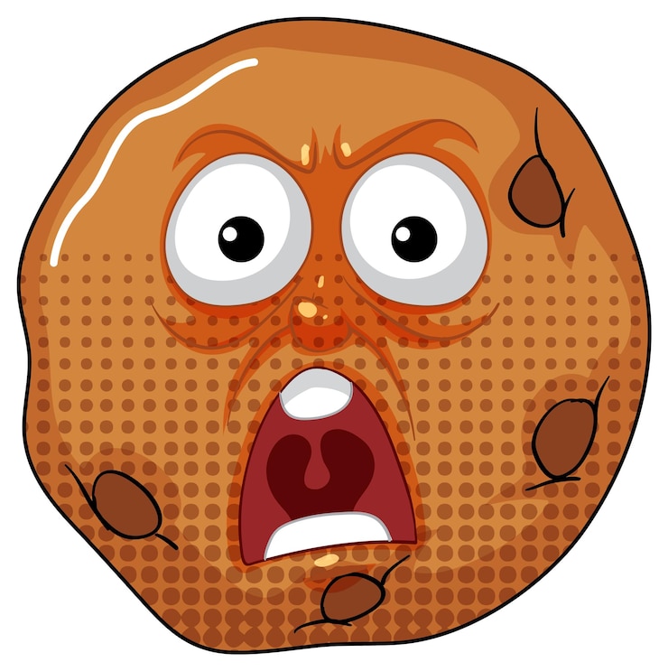 Vector Gratis shocked cookie cartoon illustration