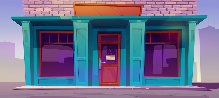 Vector Gratis shop facade cafe traditional store building