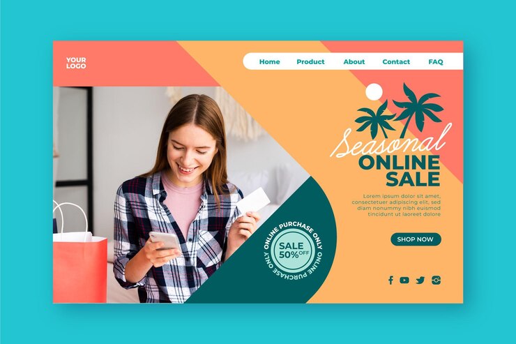 Vector Gratis shopping online landing page concept