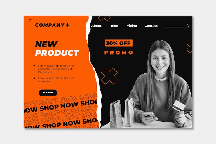 Vector Gratis shopping online landing page