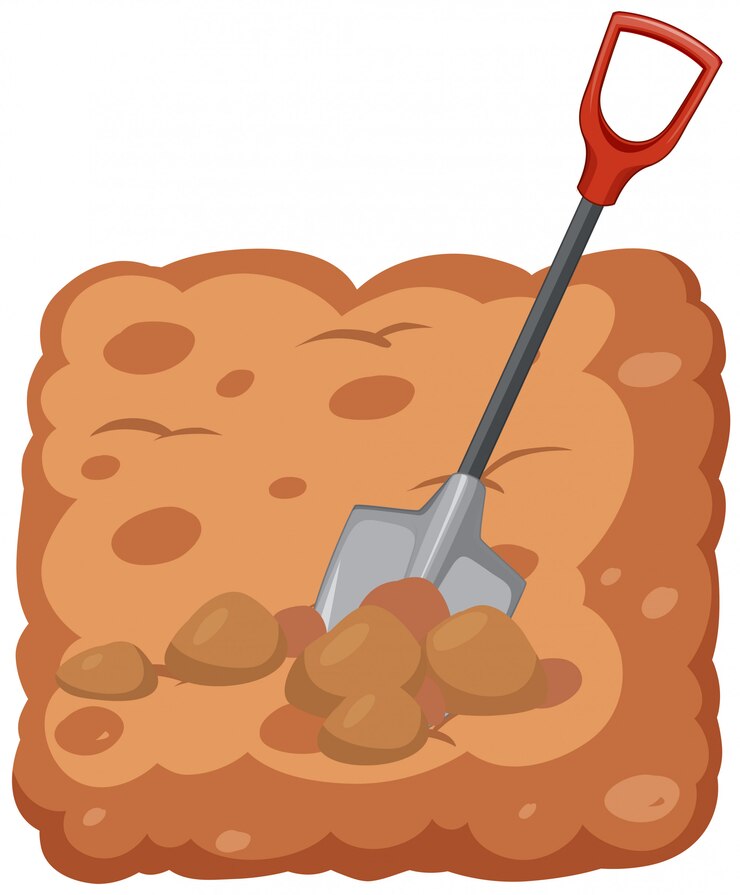 Vector Gratis shovel digging the soil