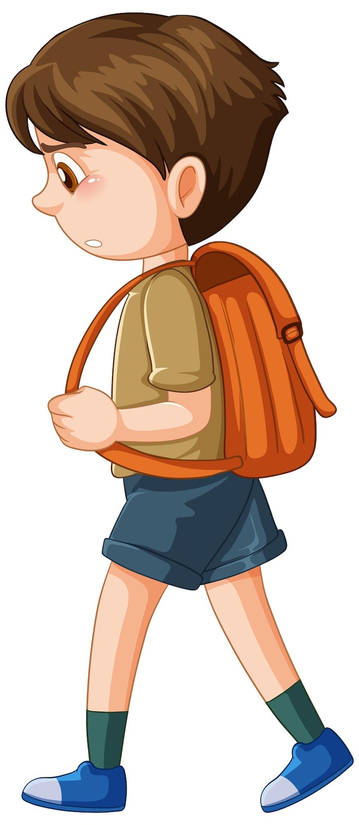 Vector Gratis side view of student boy