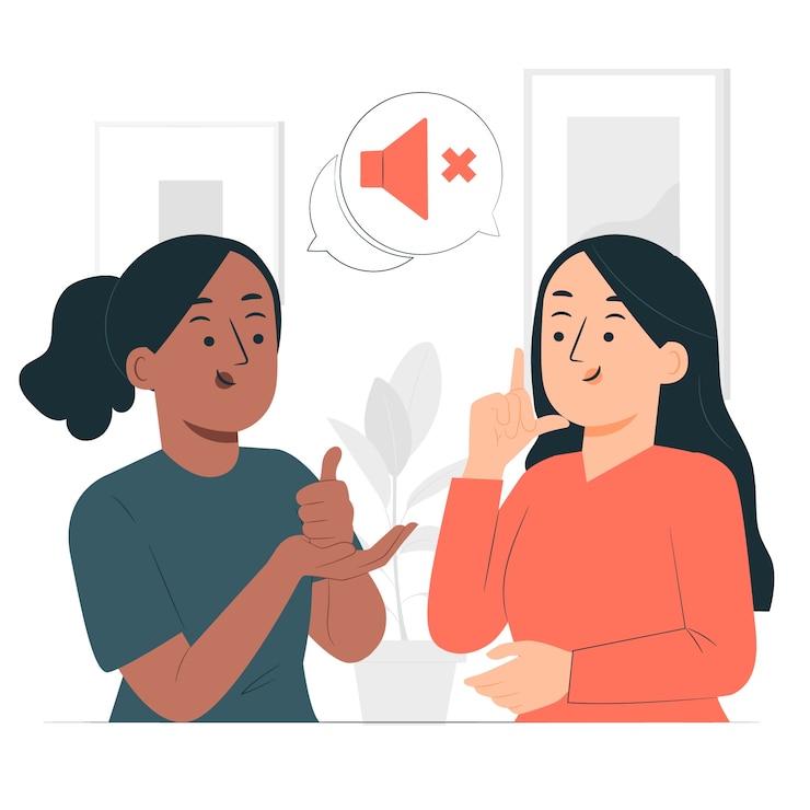 Vector Gratis sign language concept illustration
