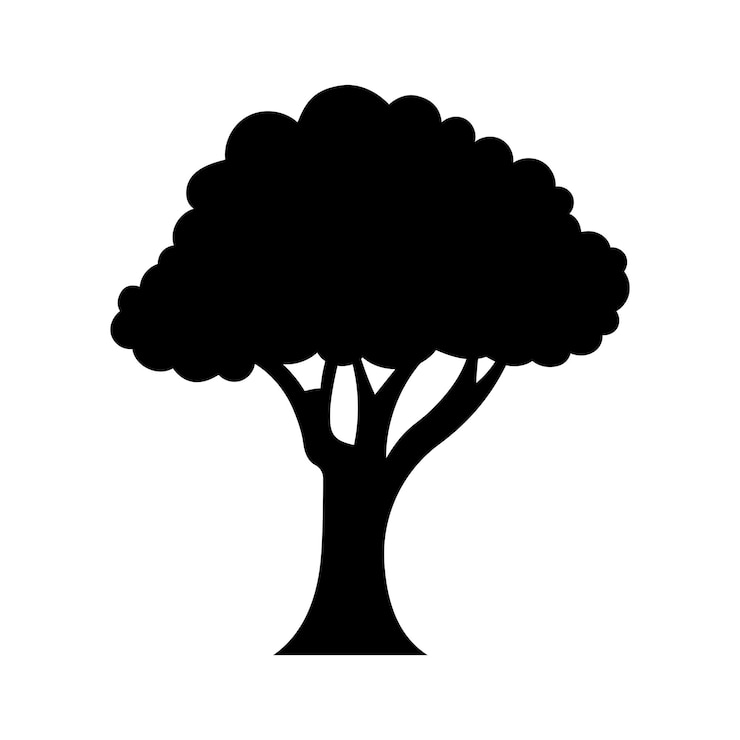 Vector Gratis silhouette tree simple style