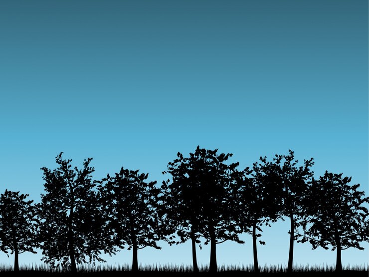 Vector Gratis silhouettes of a tree landscape