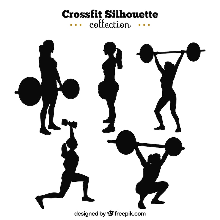Vector Gratis silhouettes of people with weights