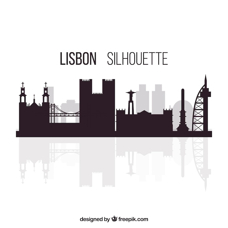 Vector Gratis siluet lisbon