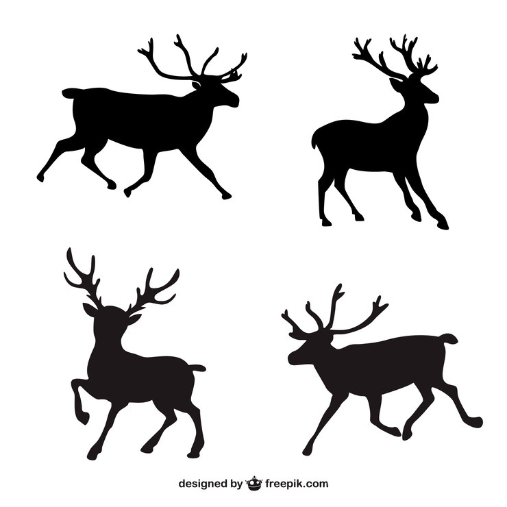 Vector Gratis siluet rusa kutub hitam